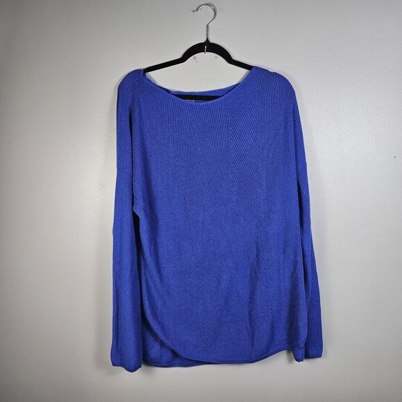 The Limited Blue Knit Tunic Sweater XL Dolman Sleeve Cashmere Blend - Picture 2 of 7